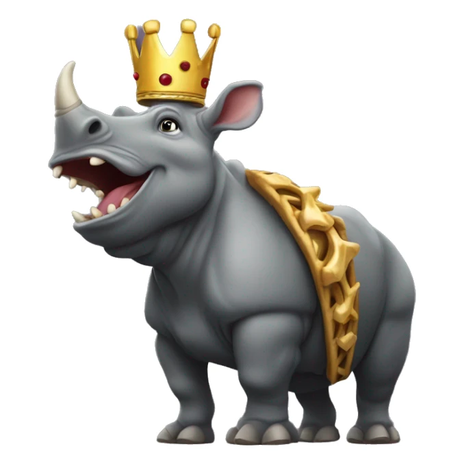 Rhinocéros portant une couronne d’empereur sticker