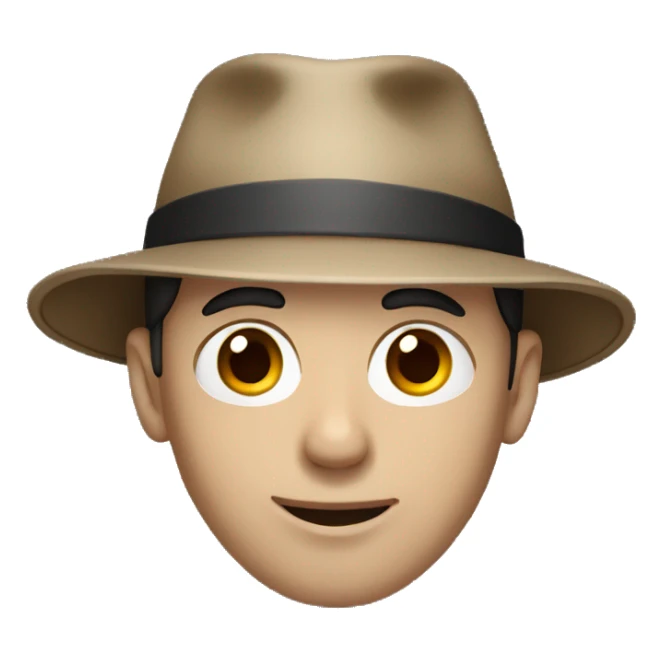 casual male portrait with hat brown eyes sticker