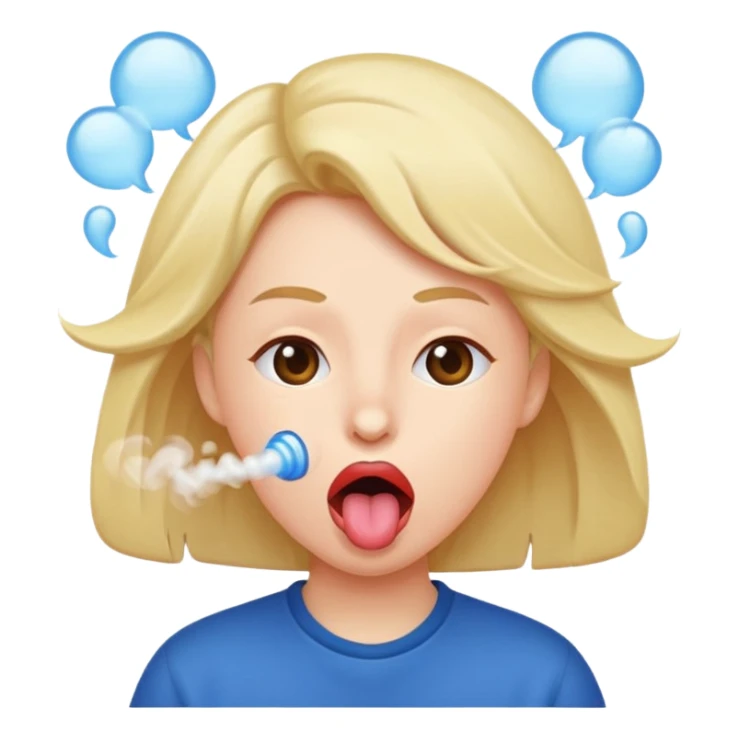 Face blowing air like “ptttt” with tongue out sticker