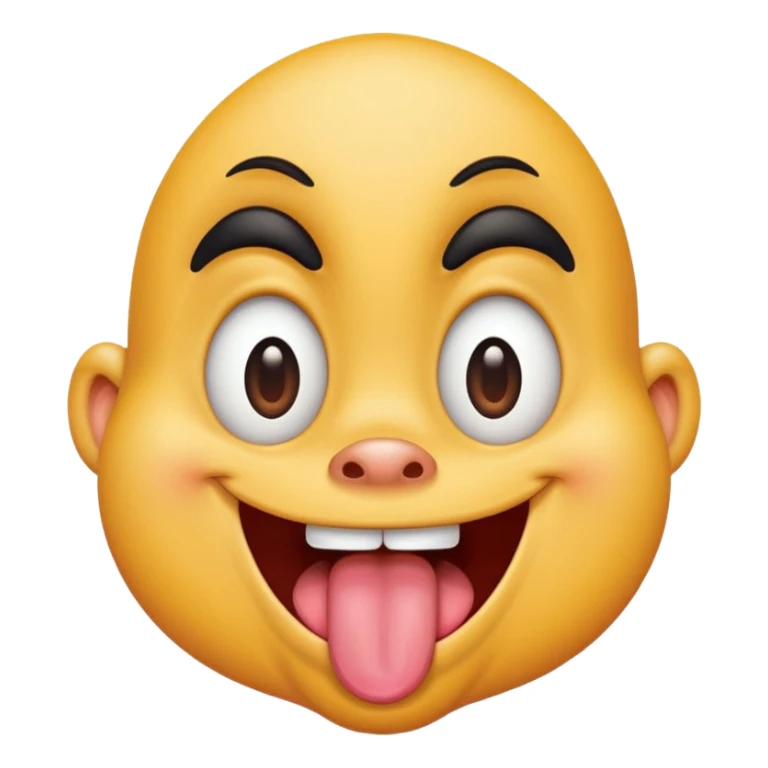 Goofy face, tongue out, eyes squinting. sticker