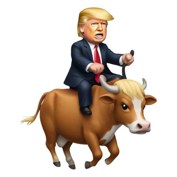Donald trump riding a cow sticker