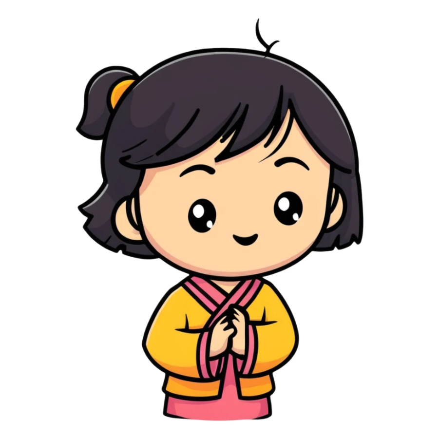 Asian girl sticker