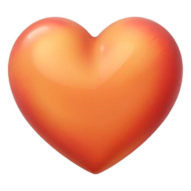 make an image of a peach colored heart emoji sticker