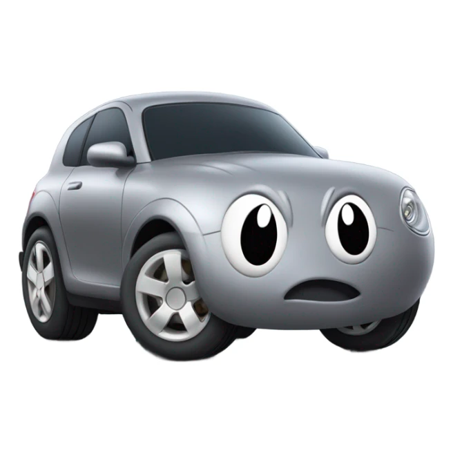 Metal cute mad Kirby bubble Gray ball driving on car wheels with mad eyebrows game sticker