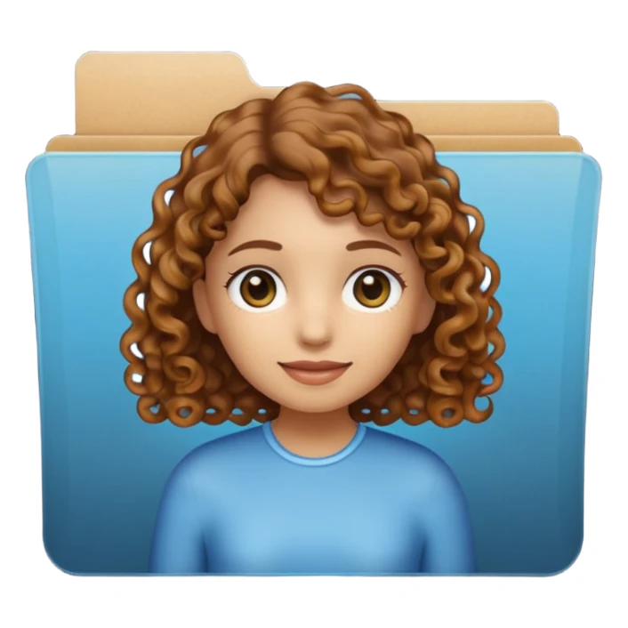 A **simple emoji-style icon** of a **black transparent plastic folder**, sleek and minimal, with **rounded corners**, subtle translucency, soft shading, and a **small logo of a canela-skinned girl with curly hair** on the front.
 sticker