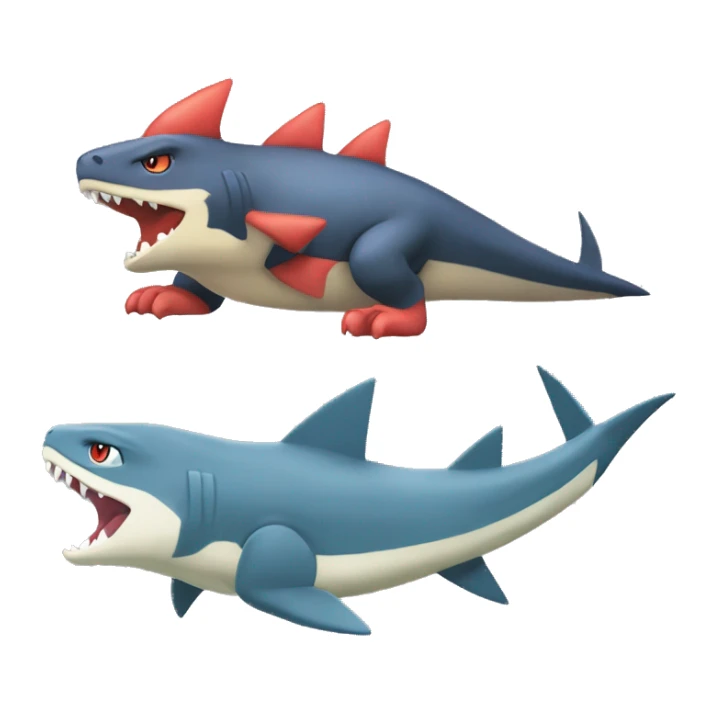 Sharpedo-Charmeleon-Gible-Larvitar-Fakémon Full Body sticker