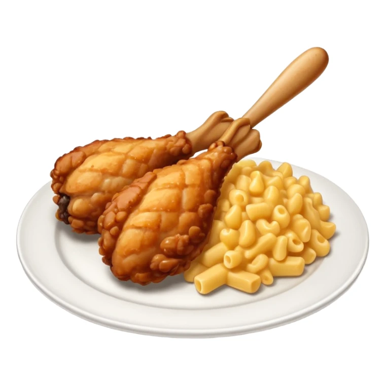 drumstick chicken with mac and cheese on the side on a plate sticker