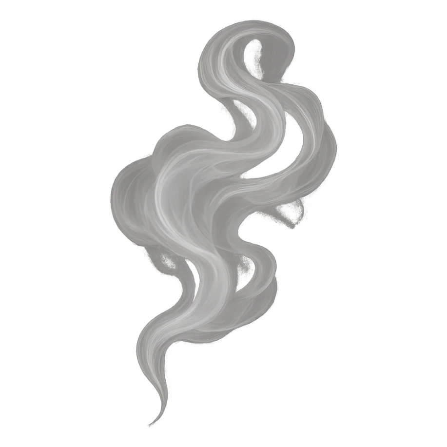 soul depicted as a gentle wisp of smoke, translucent and swirling, delicate and ethereal sticker