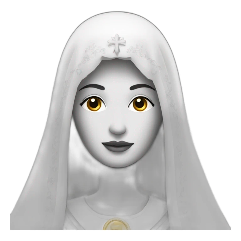 Sainte vierge en voile noir et blanc sticker