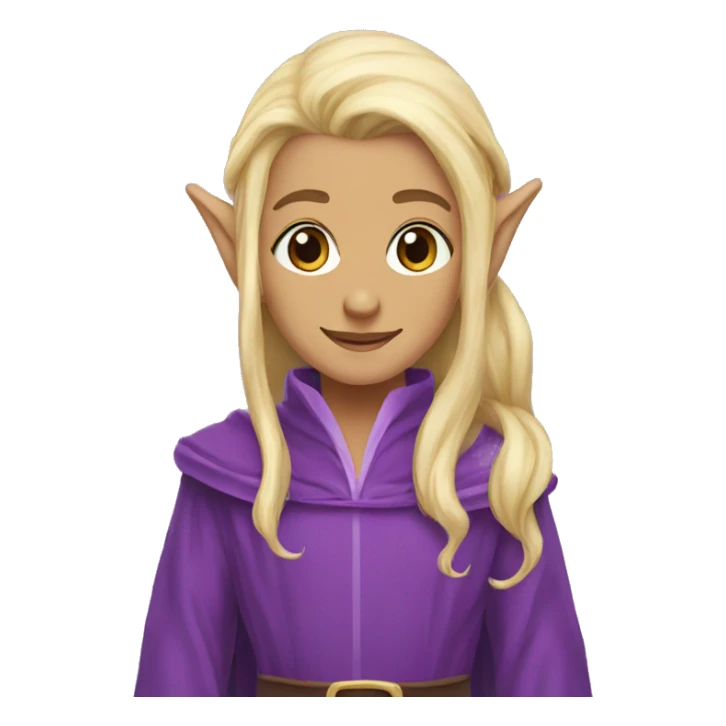 Elf with Elf ears and blonde hair and purple robes sticker