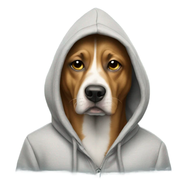 Dog wearing a hoodie smoking  sticker