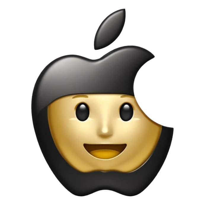 apple-style 3d emoji of a sleek black and gold card sticker