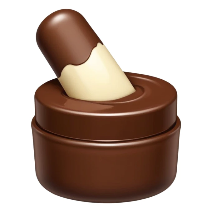 balsamo labial con el envase de la marca rhode color chocolate sticker