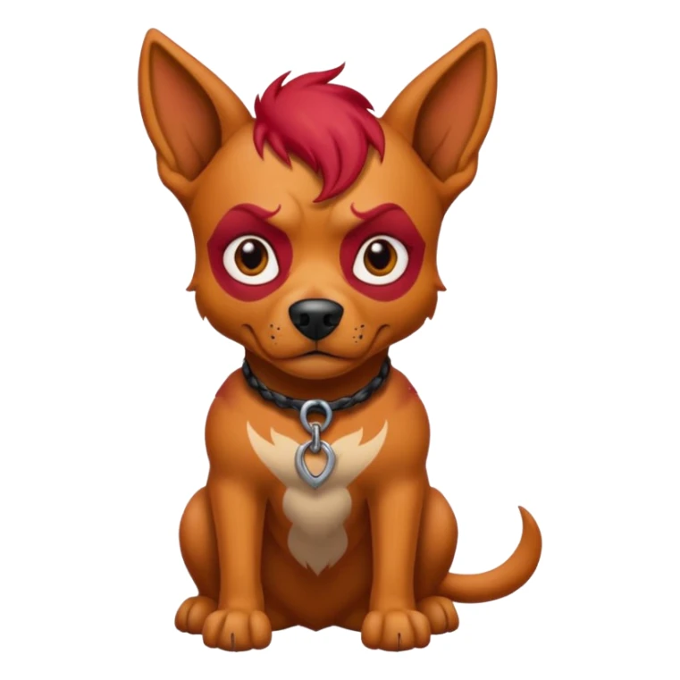 tattoed scary looking dog with red hair sticker