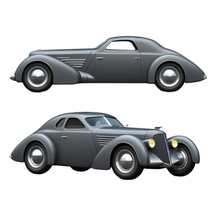  the animated series aerodynamic futuristic Batmobile loosely based on 1936 cord 812 (flat long faceted body) stealthy understated hot rod  sticker