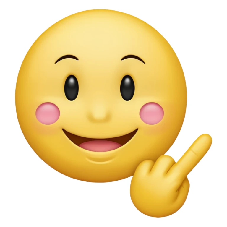 blushing smiley face emoji with a middle finger in the bottom right corner sticker