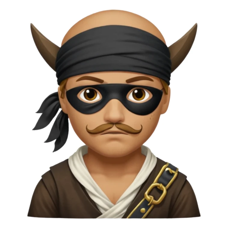 pirate with black eyepatch covering one eye and that eye not showing sticker