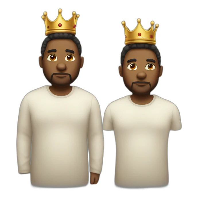 Calm black chubby king with crown and without facial hair sticker