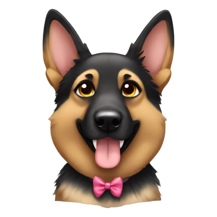 Girl German shepherd dog with bow  sticker