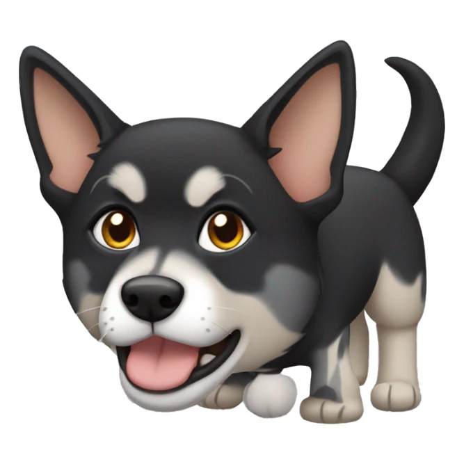 Black adult shepard dog with grey tabby cat  sticker