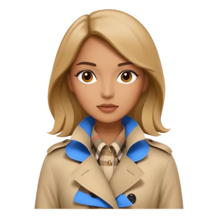 Woman wearing Burberry coat sticker