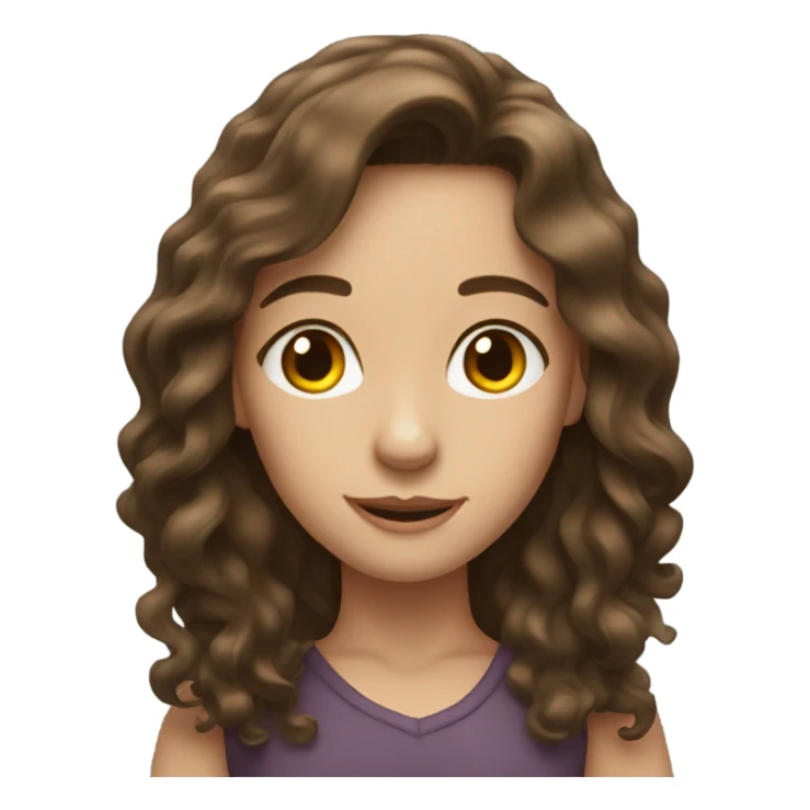 Pretty brunette girl long wavy hair sticker