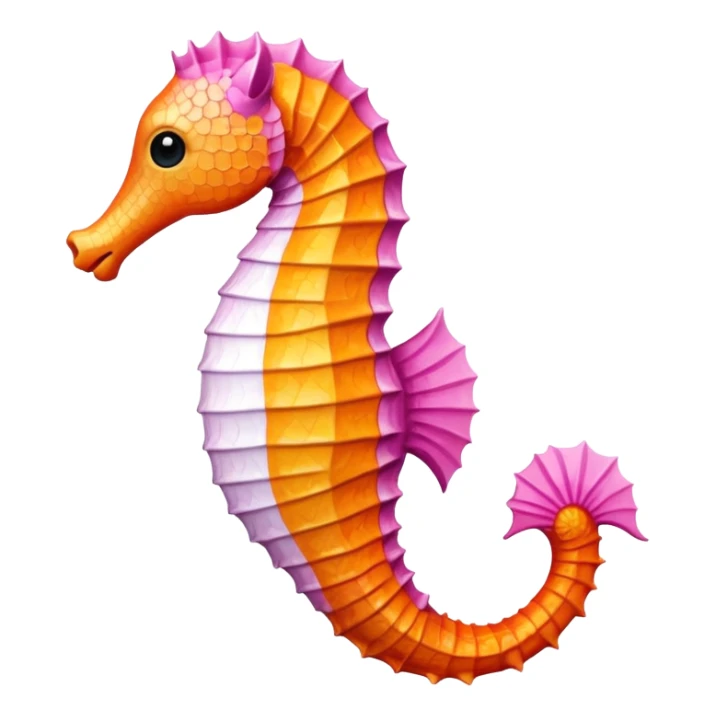 Pinkorangewhite seahorse sticker
