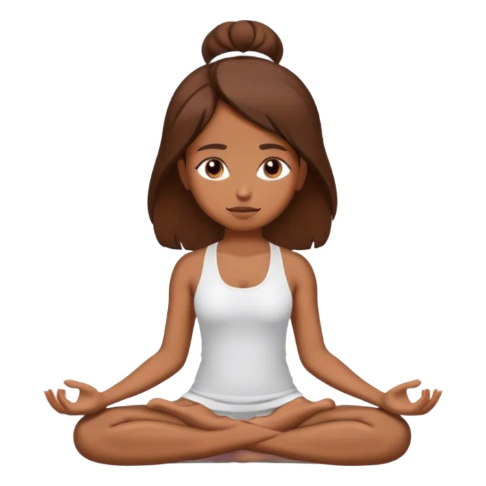 Brown girl brown hair meditation  sticker