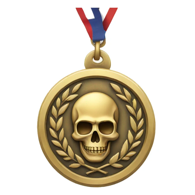 medal with skull emoji in middle sticker