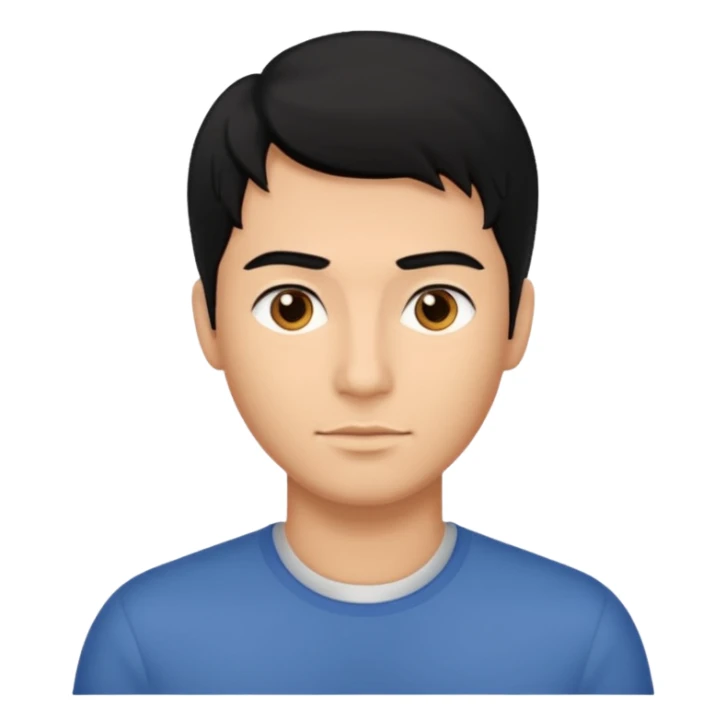 Straight hair mens image sticker