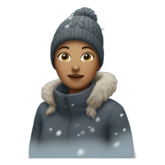Woman in snow sticker