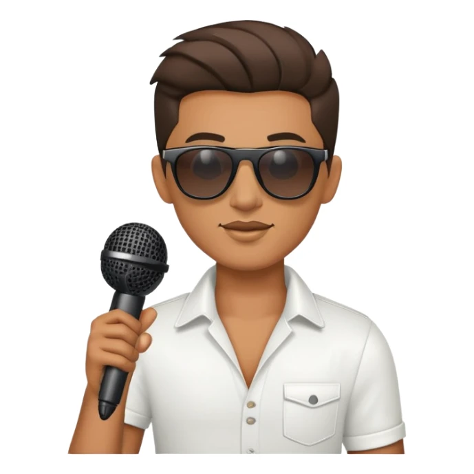 cool male singer with sunglasses and microphone sticker