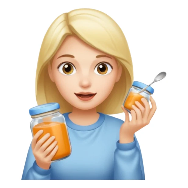 woman eating baby sticker