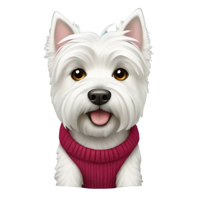 west highland white terrier wearing sweater  sticker