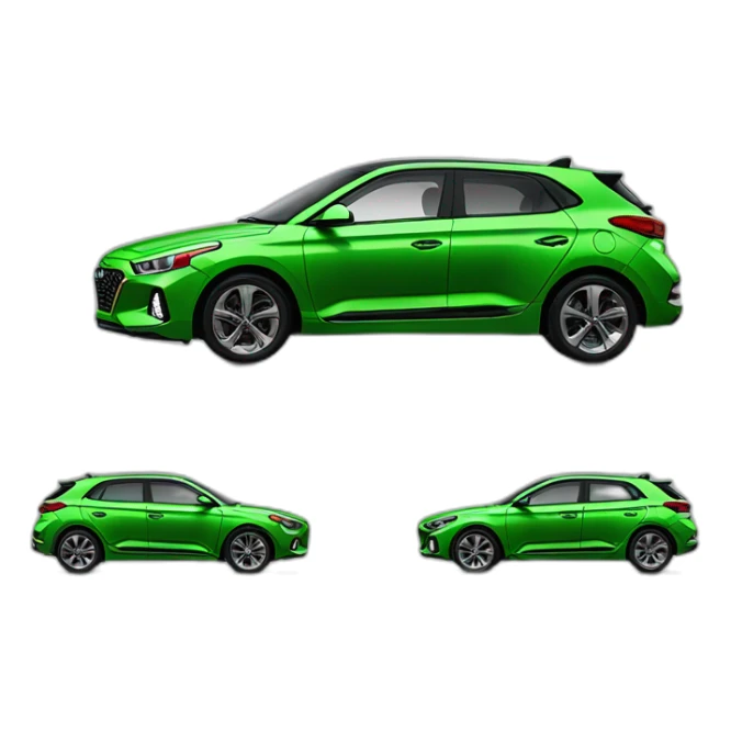 Voiture modèle i20 2024 hyundai couleur vert pin sticker
