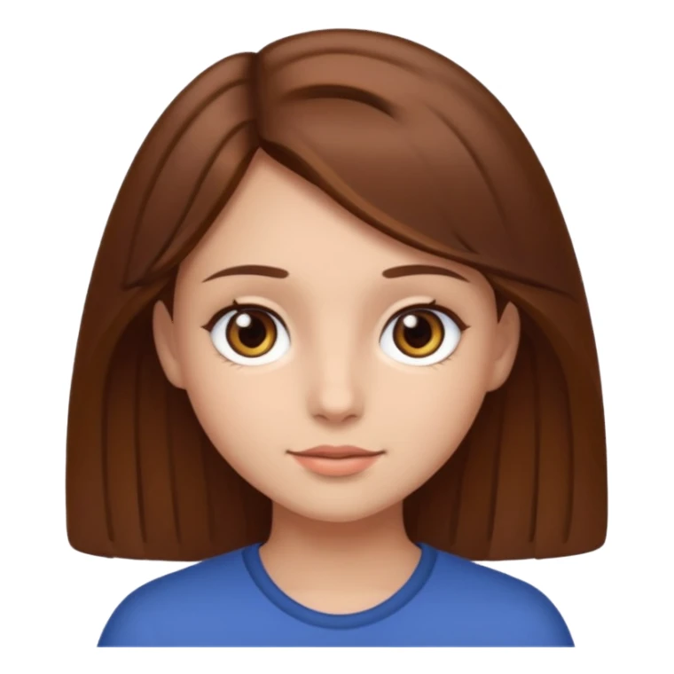 Girl with brown hair and brown eyes sticker