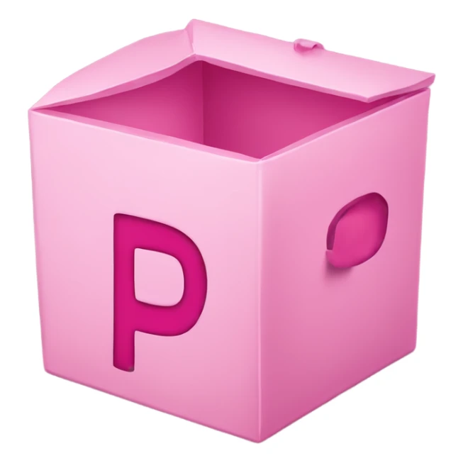 The letter “p” in a pink box like 🅿️ sticker