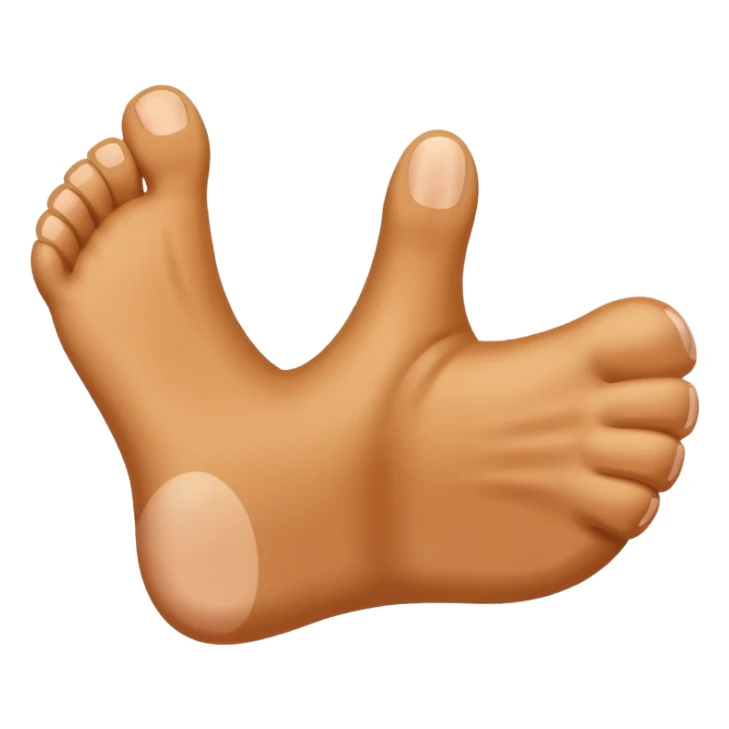 Combine a thumbs up emoji with a foot emoji sticker