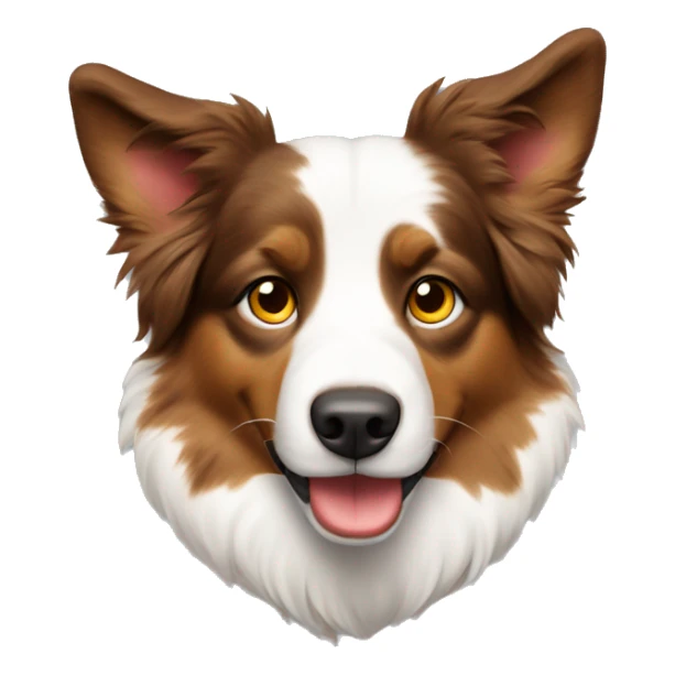 an australian sheperd’s face, he’s red sticker