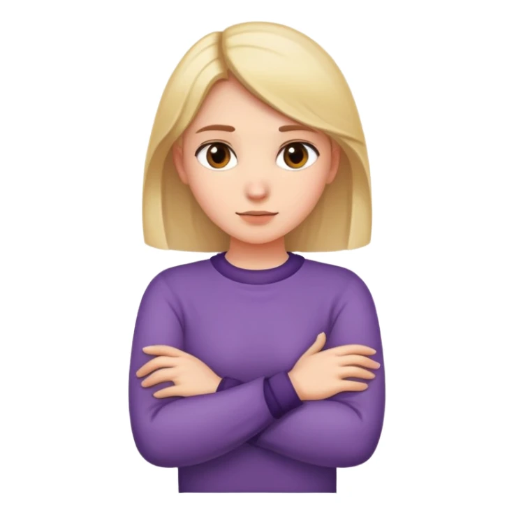 Girl with hands around neck and arms crossed  sticker