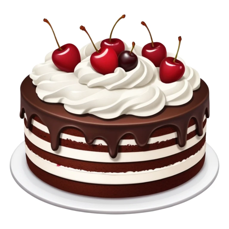 Black Forest cake with chocolate, cherries, and whipped cream sticker