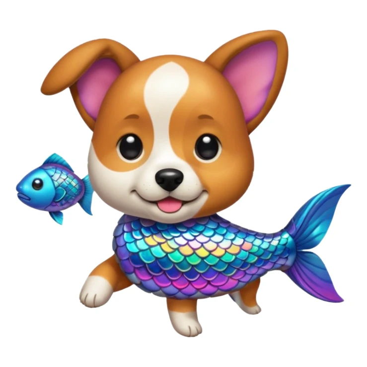 un chien avec des écailles de poisson sticker