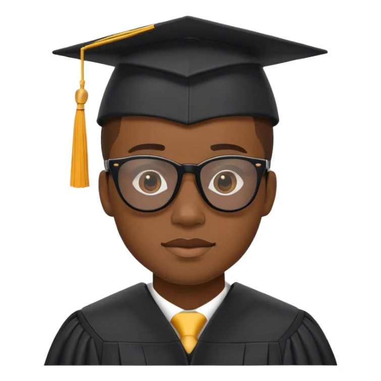 Black man with shades and graduation cap  sticker