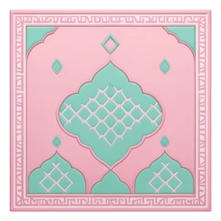 islamic Muslim prayer mat pink mint sticker