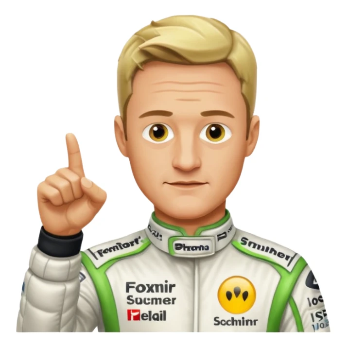 Ralf Schumacher pointing at Ralf Schumacher like in the spiderman meme sticker