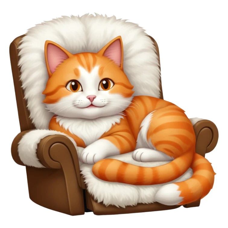 happy cat lounging in a recliner sticker