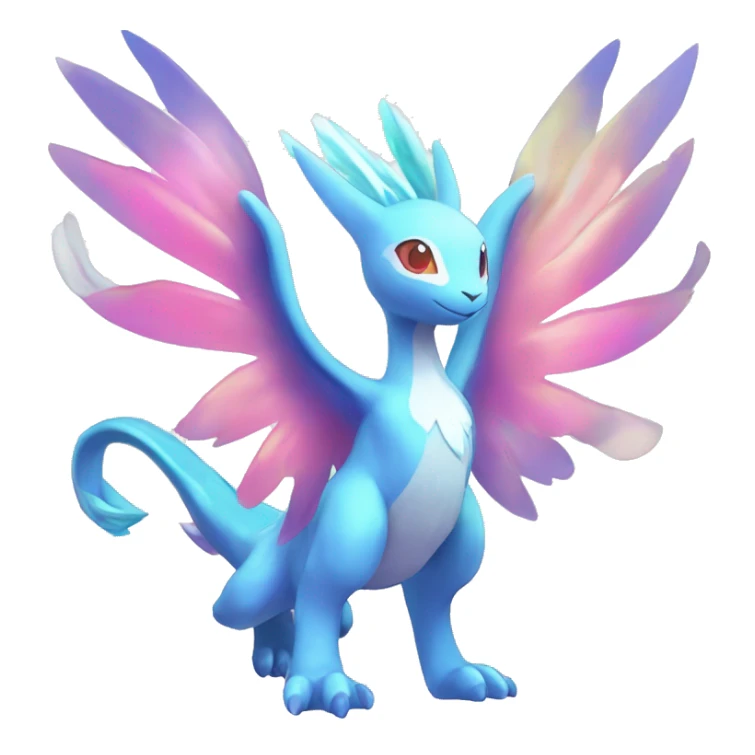 Celestial Godly Crystallic Colorful Vibrant Colors Flying Advanced Fakémon-Legendary-Pokémon-Creature Full Body sticker