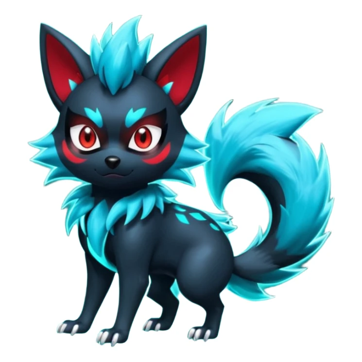 Shiny Cool Badass Zorua-Fakémon-hybrid-creature (full body)  sticker