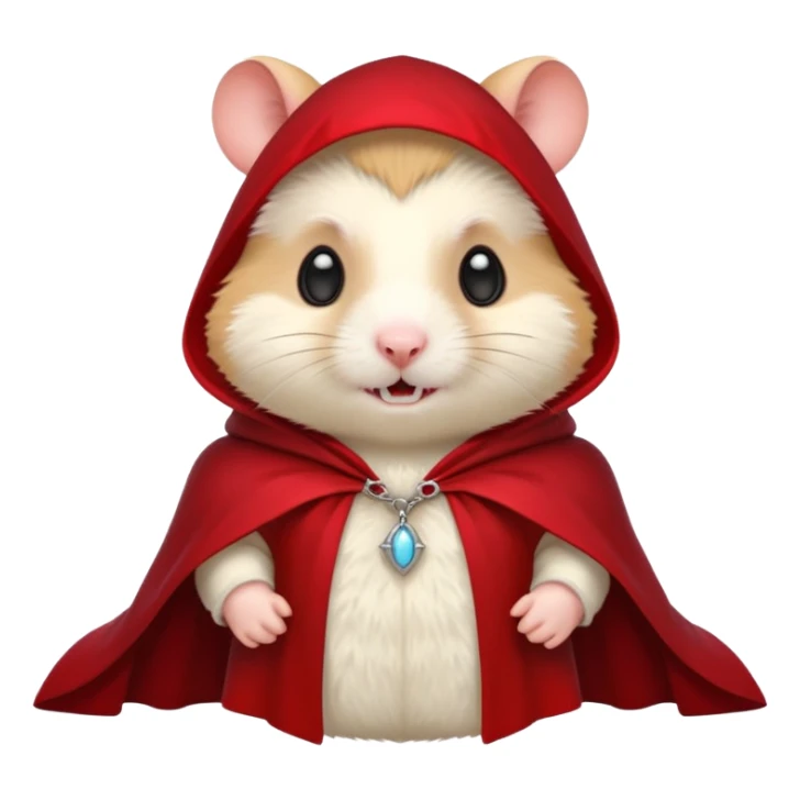 { "type": "object", "look": "hamster in red collar cloak", "description": "a vampire hamster wearing a red collar cloak" } sticker