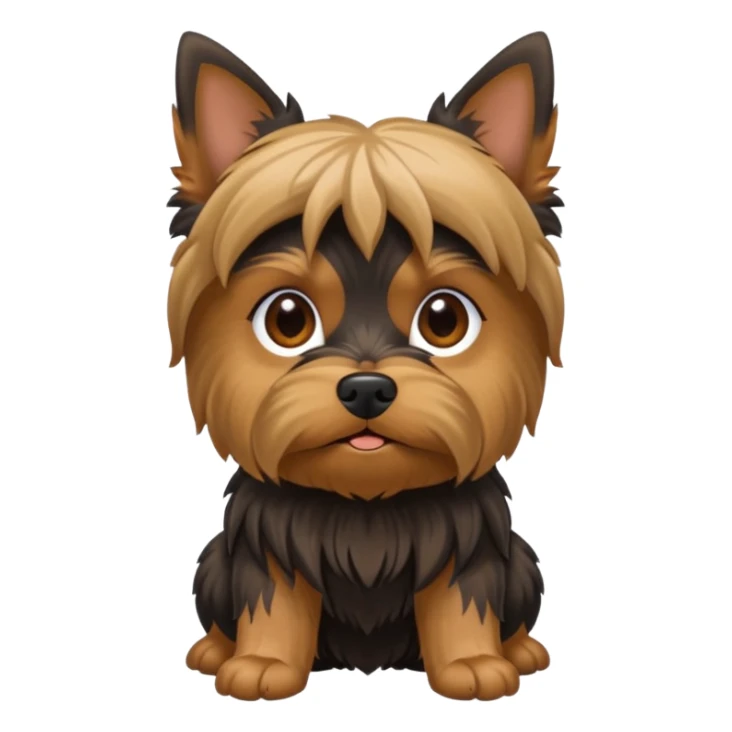 Yorkshire terrier na privada sentado fazer poop  sticker